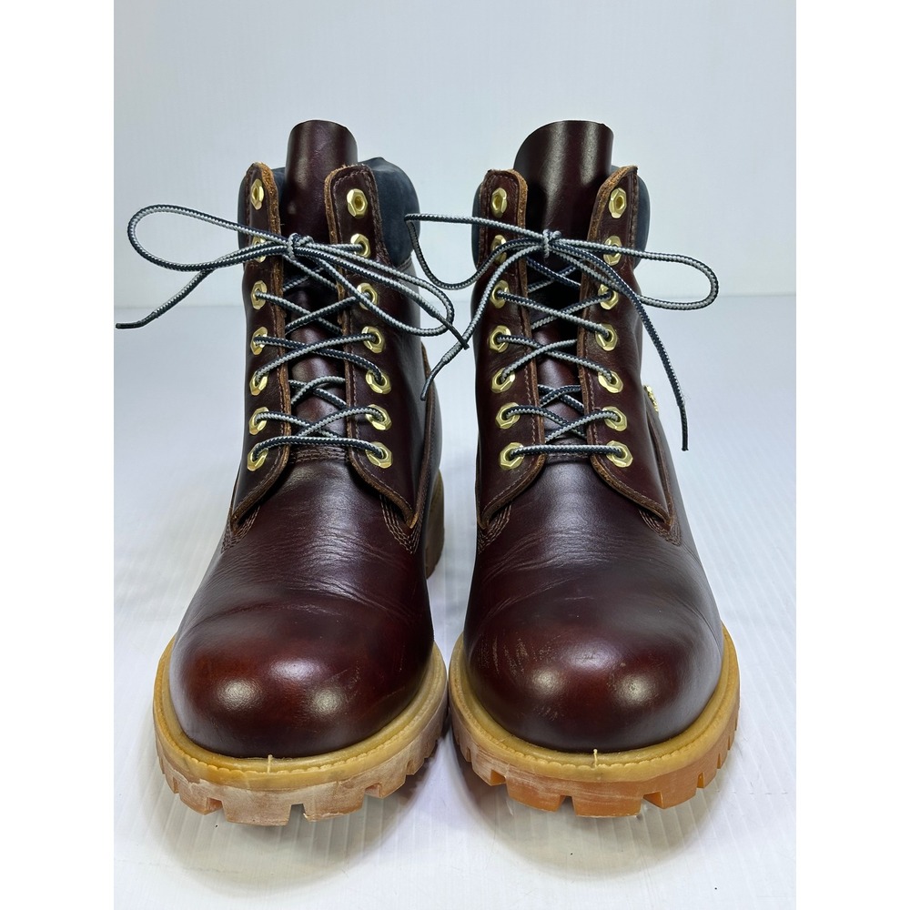 Timberland 6 Inch Premium Waterproof Boots Burgundy Leather Mens 10.5